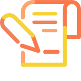 Icon of a pen writing on paper to represent autism assessmnts at Diverse Directions in Northern Ireland